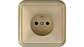 Liza Gniazdo Pojedyncze Z/U 2P+Z Złoty 6Gpt-1Z