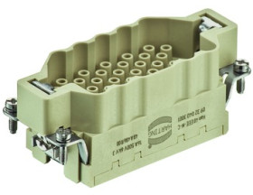 Pin contact insert, 16B, 40 pole, unequipped, crimp connection, with PE contact, 09322403001