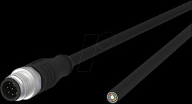 142MHA10010 Sensor cables, M12, 8 pin, male &gt; open end, 1 m