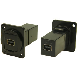 Cliff CP30202M3B Mini Displayport feedthrough connector, black metal frame, M3