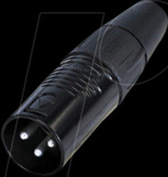 RC3M-BAG XLR cable plug 3-pin, black chrome housing