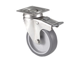 Koło samonastawne średnica kabla 100mm Płyta Guitel Hervieu 80kg wysokość całkowita 134mm