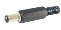WDC2.1/5.5 Wtyk zasilający, rurkowy, prosty DC2.1/5.5 - długość rurki 9mm