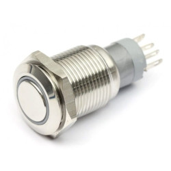 PBW-16BW przycisk monostabilny wandaloodporny podświetlany biały