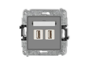 MINI Gniazdo USBx2 podwójne-AA 3.0 szary mat 27MGUSB-6 KARLIK