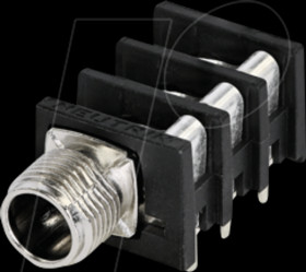 NRJ6HM-1 6.35 mm stereo jack socket, metal threaded screw terminal
