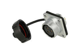 Gniazdo; WF20K3ZZ1; 3 tory; lutowany; 4,0mm2; na panel; 20mm; IP67; 25A; 500V; Weipu; RoHS