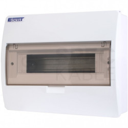 Rozdzielnica natynkowa S-12 (N+PE) 1x12 moduły IP40 303x250x101mm drzwi transparentne dymne INCOBEX