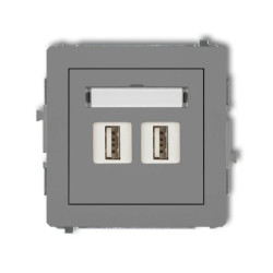 DECO Gniazdo podwójne 2xUSB-AA 3.0 szary mat 27DGUSB-6