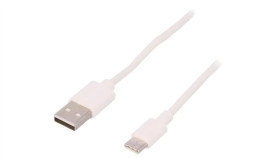 Usb-Usbc-3.0-Wh Kabel Usb 2.0 Usb A Wtyk, Usb C Wtyk 3M Biały Żyła: Cu 480Mbps