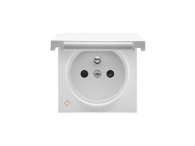 SIMON 55 Pokrywa gniazda pojedynczego z klapką w kolorze do: SGZ1CM, SGZ1M antybakteryjny biały mat TGZ1BUZP/AB111 KONTAKT SIMON