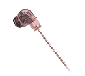 3A 250V Table Lamp Chain Switch, Copper
