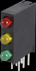 L-934SA/1I1Y1GD LED module, red/yellow/green, 3 mm, 20 mcd, 60°