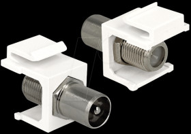 86362 Keystone module IEC plug &gt; F jack, white