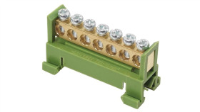 Mostek Zerowy Listwa Zerowa Złączka Zacisk 7P Zielony Lzm-G7