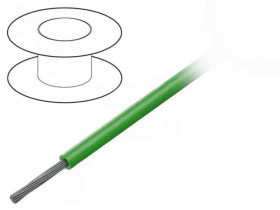 422607-GR005 Przewód na rolce 30,5m linka Cu 26AWG PVC zielony 300V