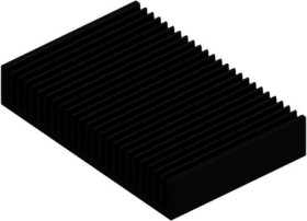 Extruded heatsink, (L x W x H) 100 x 150 x 27 mm, 1.8 to 1.15 K/W, black anodized, 10021617