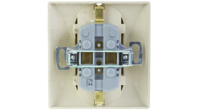 Akcent Gniazdo Podwójne Z/U Schuko Beżowe Gp-2As/01