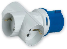 Adapter do przedłużacza sieciowego 16A Wtyczka, gniazdo 230 V 2P + E RS PRO Niebieski IP20