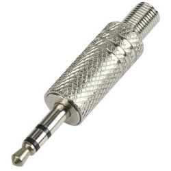 TruComponents 202582 3.5 mm audio jack Plug, straight,Pins:3 Stereo Silver