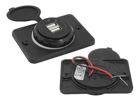Zasilacz, ładowarka, dwa gniazda USB, 5V 1A+2,1A do zabudowy, płaska