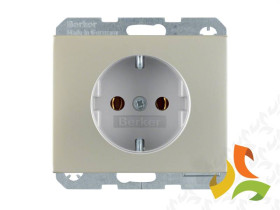 BERKER K.5 Gniazdo z uziemieniem schuko z przesłonami stal szlachetna nierdzewna 47357004 HAGER