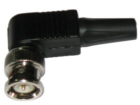 Wtyk BNC kątowy z odgiętką