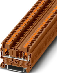 Through terminal block, push-in connection, 0.14-4.0 mm², 1 pole, 24 A, 8 kV, brown, 1176299