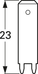 Faston plug, 6.3 x 0.8 mm, L 23 mm, uninsulated, straight, 3866M.68