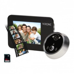 Elektroniczny wizjer do drzwi 3,5 z dzwonkiem, podświetleniem nocnym, zoomem i funkcją nagrywania na kartę Micro SD, bater,DV-2