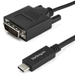 StarTech.com CDP2DVIMM1MB 3.3 ft. (1 m) USB-C to DVI Cable - 1920 x 1200 - Blac