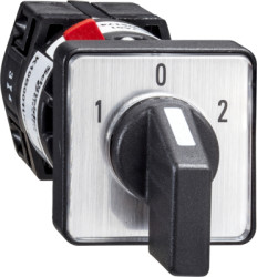 Changeover switch, right: 0° - 60°, left: 0° - 300, rotary actuator, 3 pole, 440 V, (W x H x D) 30 x 30 x 100 mm, front mounting