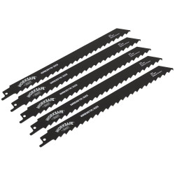 Worksafe WRS3019/225 Reciprocating Saw Blade Wood 225mm 3tpi - Pack of 5