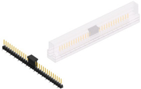 Pin header, 30 pole, pitch 2.54 mm, angled, black, SL10SMD06230SBSM