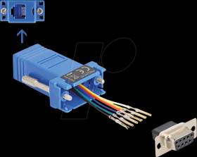 67080 Adapter D-Sub 9 Pin jack > RJ12 jack Mounting kit, blue