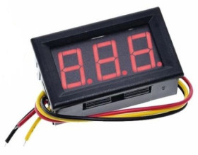 WOLTOMIERZ 0.56 0-30V DC W OBUDOWIE TRZY PRZEWODY (ZASILANIE+POMIAR), CZERWONY (MIER-056-3-R)