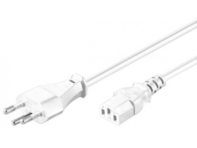 Kabel zasilający, Szwajcaria 2 m, Biały