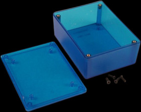 ABS enclosure, (L x W x H) 109 x 81 x 41 mm, blue/transparent, IP54, 1591XXSTBU