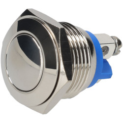 R-TECH 524573 16mm IP65 Vandal Resistant Switch SPST Domed Nickel