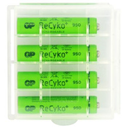 4 x akumulatorki R03/AAA GP ReCyko+ 950 Series 950mAh (solidny pojemnik)