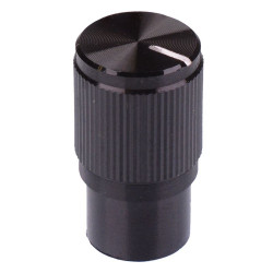 Black Anodised Aluminium 6mm Splined Knob KMK10E
