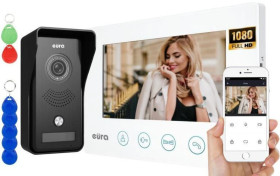 Wideodomofon EURA VDP-42A3 GAMMA+ biały monitor TUYA