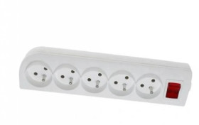 Rozgałęźnik do przedłużacza z wyłącznikiem 5-gniazd z/u biały GN-50W