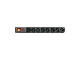 Przedłużacz przeciwprzepięciowy 8-gniazd z/u ACAR S8 FA RACK 19 5m czarny