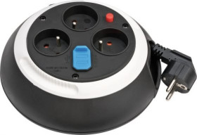 Kompaktowy przedłużacz 3m zwijany Comfort-Line 3x230V czarny/biały 3m H05VV-F 3G1,5 z USB 1109224600