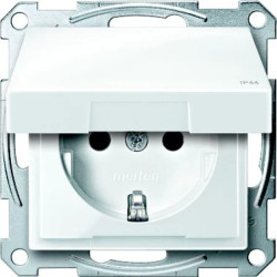 Gniazdo wtykowe SCHUKO z klapką i przesłoną, IP44, b.śrub., B.P, P, Sys M MTN2314-0319