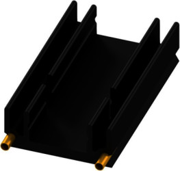 Extruded heatsink, (L x W x H) 50 x 29 x 12 mm, 10 K/W, black anodized, 10019318