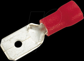 Flat connector, width: 6.35 mm, red