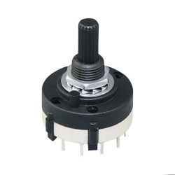 Przełącznik obrotowy 6 pozycji 2 obw. 24mm (oś 6mm) PCB