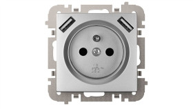 Vestra Gniazdo 2P+Z 2Xusb Zasilające Bez Ramki Podtynkowe Ip20 Srebrny 3888-16